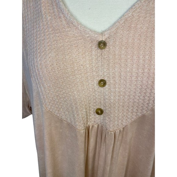 Kori American Peasant Boho Light Pink Oversized Shirt Tunic Women's L - Picture 5 of 12